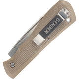 Gerber Mansfield Slip Joint Knife With D2 Tool Steel Blade And Natural Canvas Micarta Handle For Outdoor Enthusiasts by Gerber