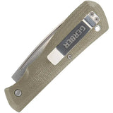 Gerber Mansfield Slip Joint Knife For EDC Durable Green Micarta Handle D2 Tool Steel Blade 4.25 Inch Closed by Gerber