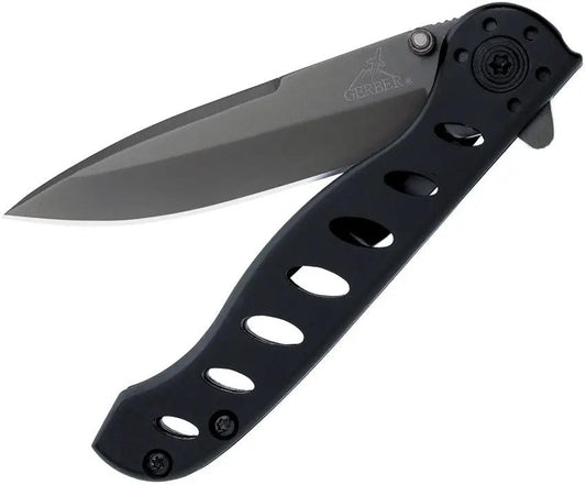 Gerber EVO Jr Linerlock Knife 3.5 Inch Closed 2.5 Inch TiNi Blade Black Aluminum Handle EDC Enthusiasts by Gerber