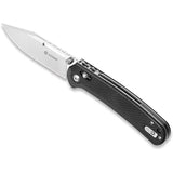 Ganzo Knives G-Lock Black G-768BK - Satin 440C Blade With Black G10 Handle Thumb Stud And Pocket Clip by Ganzo Knives