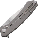 Ganzo Knives Skimen Framelock Gray Skimen Ti - S35VN Blade, Titanium Handle, Glass Breaker by Ganzo Knives
