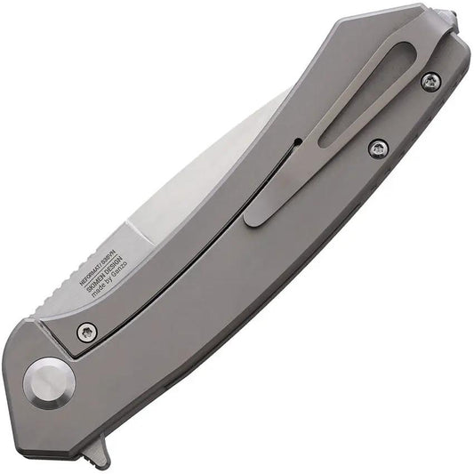 Ganzo Knives Skimen Framelock Gray Skimen Ti - S35VN Blade, Titanium Handle, Glass Breaker by Ganzo Knives