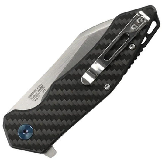 Ganzo Knives Firebird Linerlock CF FH31-CF - Carbon Fiber Handle, D2 Steel Blade, Extended Tang by Ganzo Knives