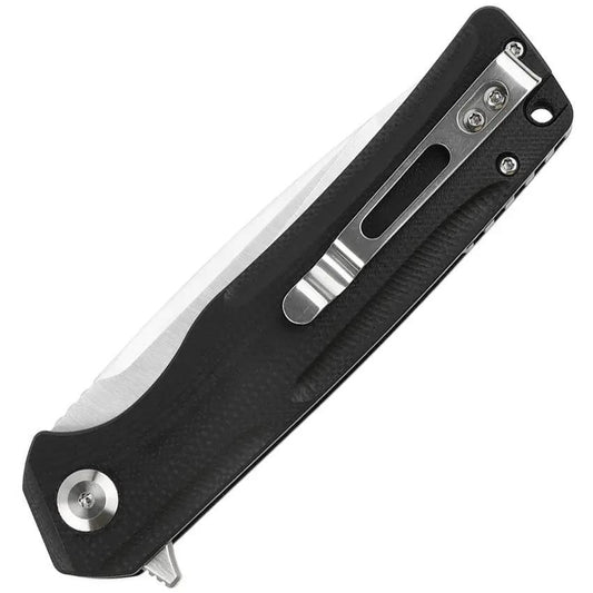 Ganzo Knives Firebird Linerlock Black FH91-BK - D2 Tool Steel Satin 3.5in Blade, 4.5in Closed, Black G10 Handle by Ganzo Knives