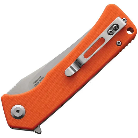 Ganzo Knives Firebird Linerlock Orange - D2 Satin Clip Point Blade, G10 Handle With Pocket Clip by Ganzo Knives