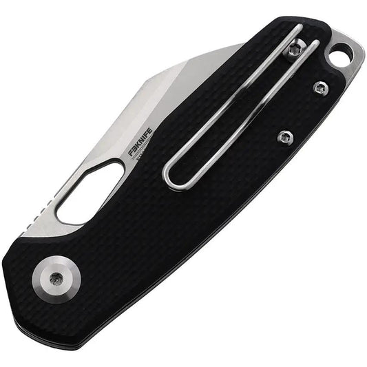 Ganzo Knives Firebird Linerlock Black FH924BK - Satin D2 Blade Black G10 Handle Thumb Pull Lanyard Hole Pocket Clip by Ganzo Knives