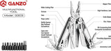 Ganzo Knives Multi Tool G303 - 15 In 1 Stainless Steel Pliers With Saw Blade And Wire Cutter by Ganzo Knives