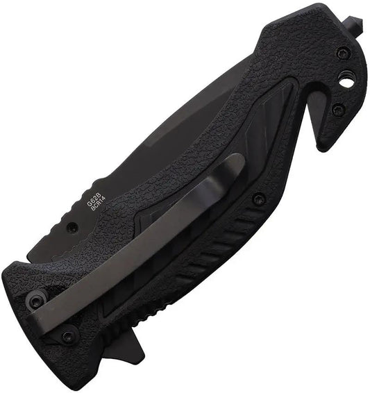 Ganzo Linerlock Green G628-GR - 3.5 Inch Drop Point Blade With Glass Breaker And Belt Cutter by Ganzo Knives
