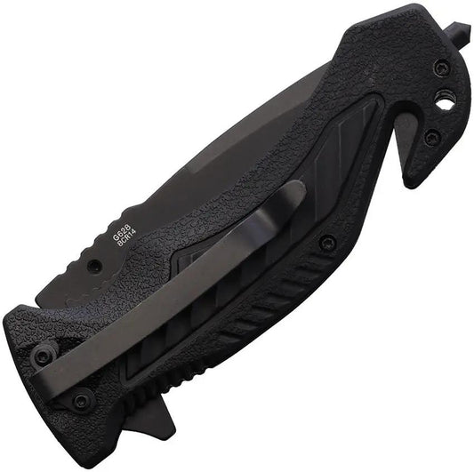 Ganzo Knives Linerlock Gray G628-GY - 4.75 Inch Closed, 3.5 Inch 440 Stainless Drop Point Blade, Black Handle by Ganzo Knives