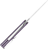 Ganzo G769 Linerlock Purple G769-PL - D2 Tool Steel Drop Point Blade With Purple G10 Handle by Ganzo Knives