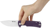 Ganzo G769 Linerlock Purple G769-PL - D2 Tool Steel Drop Point Blade With Purple G10 Handle by Ganzo Knives