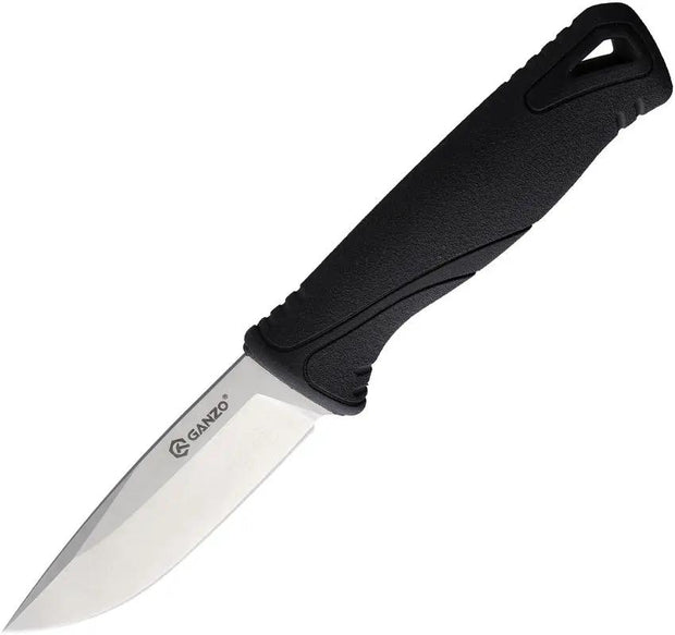 Ganzo Knives Fixed Blade Black G807BK - Satin Finish 9Cr14MoV Blade With Black TPR Handle by Ganzo Knives