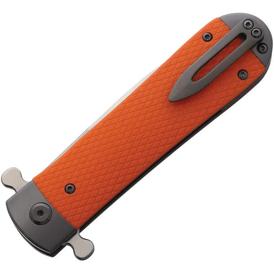 Ganzo Knives Samson Linerlock Orange - D2 Satin Blade With Textured G10 Handle And Pocket Clip by Ganzo Knives