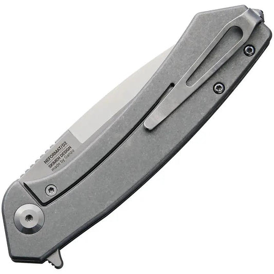 Ganzo Knives Adimanti Framelock Green Skimen-GB - Satin D2 Blade With Green G10 Handle Extended Tang Glass Breaker by Ganzo Knives