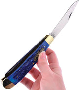 German Bull Int Trapper Blue Bone GBI-010BLPB - Satin Clip and Spey Blades, Nickel Silver Bolsters by German Bull Int