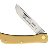 German Eye Clodbuster Jr Knife - Mirror Finish Skinner Blade, 3.75 Inch Closed, Solingen Carbon Steel, Yellow Handle by German Eye