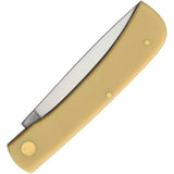 German Eye Clodbuster Yellow 9875 MUS - Satin Finish Skinner Blade, Yellow Synthetic Handle, Solingen Carbon Steel by German Eye