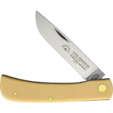 German Eye Clodbuster Yellow 9875 MUS - Satin Finish Skinner Blade, Yellow Synthetic Handle, Solingen Carbon Steel by German Eye