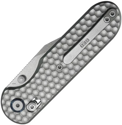 GEO Knife Ethereal Cutter Axis Lock - Bohler M390 Blade With Gray Textured Titanium Handle by GEO Knife