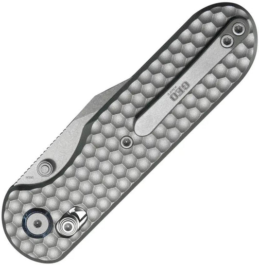 GEO Knife Ethereal Cutter Axis Lock - Bohler M390 Blade With Gray Textured Titanium Handle by GEO Knife