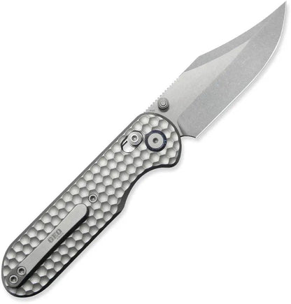 GEO Knife Ethereal Cutter Axis Lock - Bohler M390 Blade With Gray Textured Titanium Handle by GEO Knife