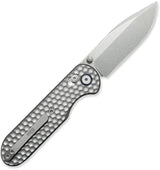 GEO Knife Ethereal Cutter Axis Lock - 3 Inch Bohler M390 Drop Point Blade Gray Textured Titanium Handle by GEO Knife