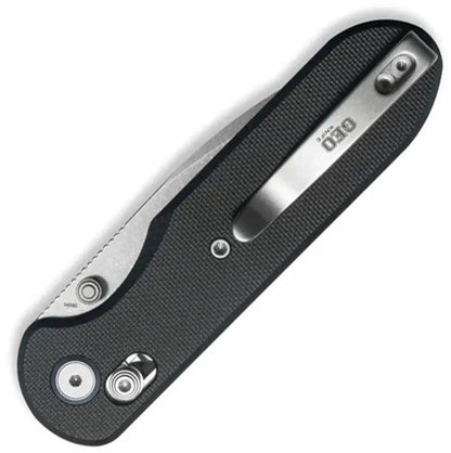 GEO Ethereal Cutter - Axis Lock, Black G10 Handle, 3 Inch M390 Blade, Stonewash Finish by GEO Knife