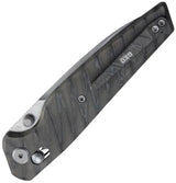 GEO Knife Fantasm Axis Lock Tiger - Stonewashed Bohler M390 Blade With Titanium Tiger Stripe Handle by GEO Knife