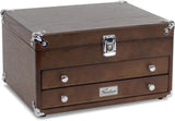 Gerstner International T14 2-Drawer EDC Case - Red Oak Construction With Dark Oak Stain And Felt Lined Interiors by Gerstner International