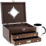 Gerstner International T14 2-Drawer EDC Case - Red Oak Construction With Dark Oak Stain And Felt Lined Interiors by Gerstner International