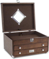 Gerstner International T14 2-Drawer EDC Case - Red Oak Construction With Dark Oak Stain And Felt Lined Interiors by Gerstner International