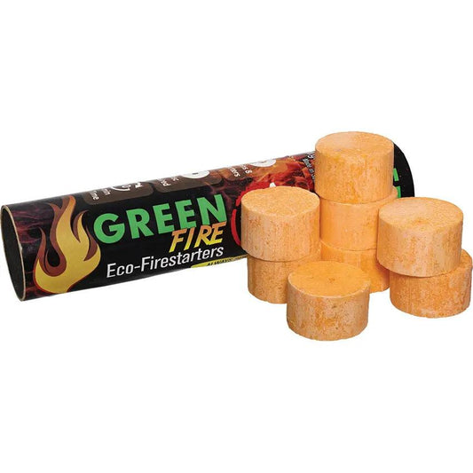 Green Fire Fire Starter - 8 Pack With 8 Minute Burn Time Wax Based Biodegradable by Green Fire