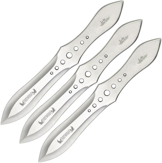 Hibben Competition Thrower Set GH2033 For Throwing Fans With 6.5 Inch Satin Blade Includes 18x18 Target And Belt Sheath by Hibben