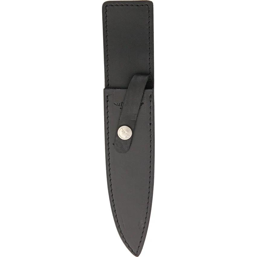 Hibben Old West Boot Knife GH5047 5 Inch Satin Double Edge Blade Wood Handle Leather Sheath for Outdoor Enthusiasts by Hibben