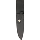 Hibben Old West Boot Knife GH5047 5 Inch Satin Double Edge Blade Wood Handle Leather Sheath for Outdoor Enthusiasts by Hibben