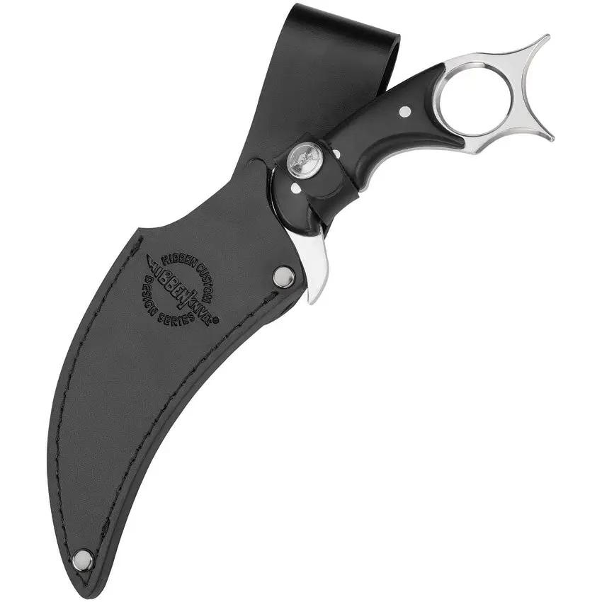 Hibben Karambit With Belt Sheath GH5054 5.5In 5Cr15MoV Blade Full Tang Black Linen Micarta Handle Tactical EDC Knife by Hibben