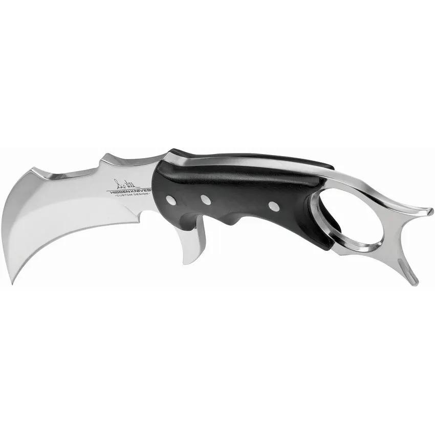 Hibben Karambit With Belt Sheath GH5054 5.5In 5Cr15MoV Blade Full Tang Black Linen Micarta Handle Tactical EDC Knife by Hibben