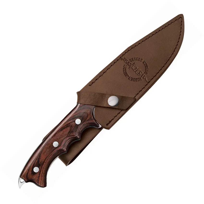 Hibben Combat Fighter Knife II GH5072 Satin 7Cr17MoV Blade Full Tang Pakkawood Tactical Knife for Outdoor Survivalists by Hibben