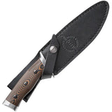 Hibben Tundra Hunter Knife 11 Inch Fixed Blade 420HC Satin Full Tang Micarta Handle Leather Sheath For Outdoorsmen by Hibben