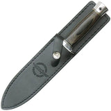 Hibben Boot Knife Double Edge 6 Inch Blade For Outdoorsmen With Premium Pakkawood Handle And Leather Sheath by Hibben