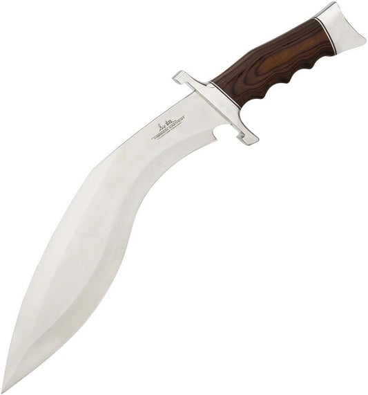 Hibben Kukri Fighter GH5095 Survival Knife With 11.88In Curved Blade Pakkawood Handle Includes Belt Sheath by Hibben