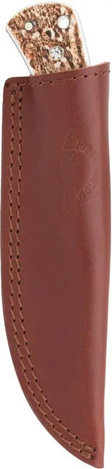 Hibben Diamondback Fixed Blade Knife GH5100GS for Outdoorsmen Satin 7Cr17MoV Blade Stag Handle Full Tang Leather Sheath by Hibben