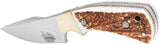 Hibben Diamondback Fixed Blade Knife GH5100GS for Outdoorsmen Satin 7Cr17MoV Blade Stag Handle Full Tang Leather Sheath by Hibben
