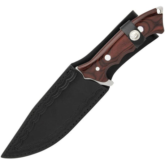 Hibben Legacy Fighter IV Fixed Blade Knife Mirror Finish 6.25 Inch Blade Pakkawood Handle For Outdoors Enthusiasts by Hibben