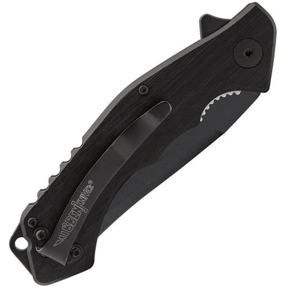 Hibben Whirlwind Linerlock EDC Premium Folder With 7Cr17MoV Blade Ball Bearing Pivot Black G10 Onlay by Hibben