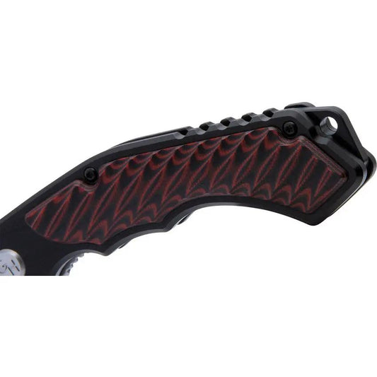 Hibben Whirlwind Linerlock EDC Knife Premium Satin 7Cr17MoV Blade Red G10 Onlay by Hibben