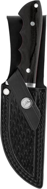 Hibben Pro Hunter Drop Point Knife GH5124 For Outdoorsmen Durable 5Cr15MoV Steel Leather Sheath by Hibben