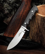 Hibben Pro Hunter Drop Point Knife GH5124 For Outdoorsmen Durable 5Cr15MoV Steel Leather Sheath by Hibben