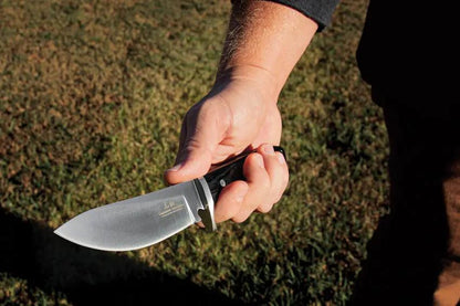 Hibben Pro Hunter Drop Point Knife GH5124 For Outdoorsmen Durable 5Cr15MoV Steel Leather Sheath by Hibben