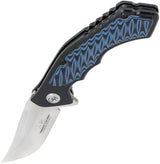 Hibben Whirlwind Linerlock Knife With Satin 7Cr17MoV Blade Blue G10 Inlay For Premium EDC Enthusiasts by Hibben
